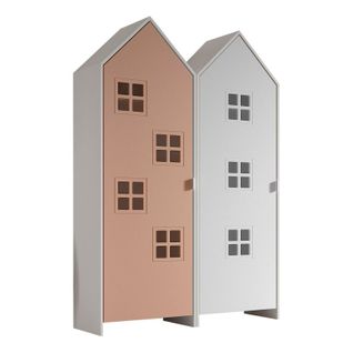 Pack - 2 Armoires Enfant "casami Bruges" 171cm Rose et Blanc