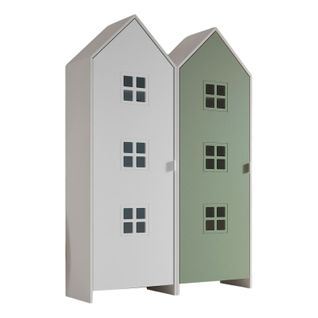 Pack - 2 Armoires Enfant "casami Bruges" 171cm Vert et Blanc
