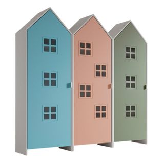 Pack - 3 Armoires Enfant "casami Bruges" 171cm Bleu, Rose et Vert
