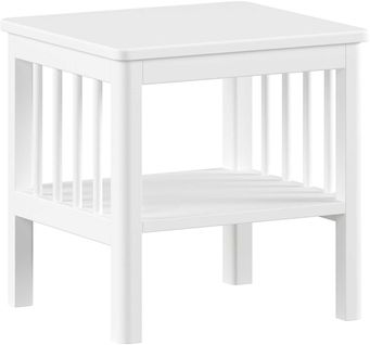 Table De Chevet Forrest - Avec Étagère - Bois De Hêtre Massif - Blanc