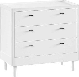 Commode Forrest - 3 Tiroirs - Bois De Hêtre Massif - Blanc