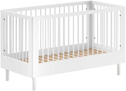 Lit De Bébé Forrest 70x140cm - Réglable - Bois De Hêtre Blanc