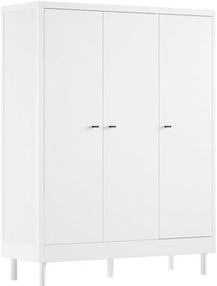 Armoire Forrest - 3 Portes - Bois De Hêtre Massif - Blanc