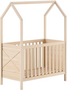 Lit Bébé Scottie - 60x120cm - Sommier à Lattes Réglable - Bois Pin Massif