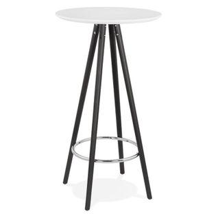 Table De Bar En Bois "lizon" 110cm Blanc et Noir