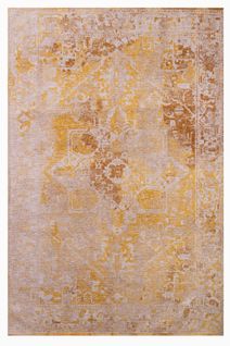 Tapis De Salon Moderne Tissé Plat Crown En Polyester - Jaune - 140x200 Cm