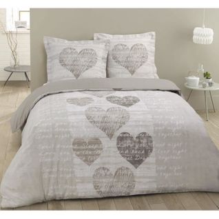 Parure De Couette 100% Coton Alice - 1 Housse De Couette 220x240 Cm + 2 Taies D'oreillers 65x65 Cm