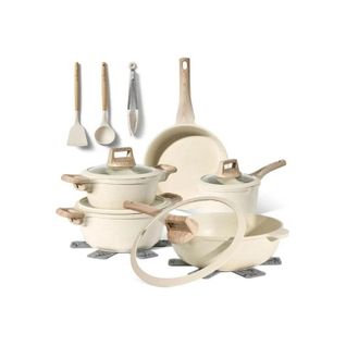 Batterie 14 Pièces Antiadhésif En Granit Beige - Tous Feux Dont Induction Just Perfecto Jl-888