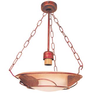 Suspension Eglantine Ronde Métal  Rouge Et Doré D30xp30xh60  Cm