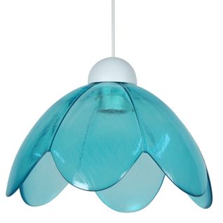 Suspension Tosel ,verre,bleu,h75xd25xp25cm