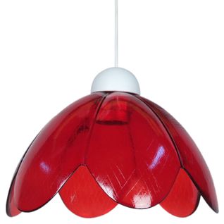Suspension Tosel ,verre,rouge ,h75xd25xp25cm