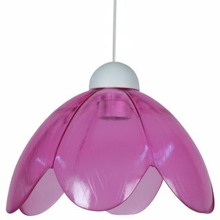 Suspension Tosel ,verre,rose ,h75xd25xp25cm