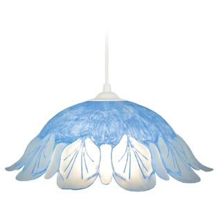 Suspension Tosel ,verre,bleu,h70xd35xp35cm