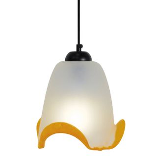 *suspension Tosel ,verre,satin Ambre,h75xd16xp16cm