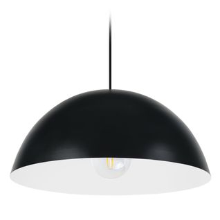 *suspension Tosel ,métal,noir, Blanc.,h78xd42,5xp42,5cm
