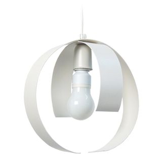 Suspension Tosel ,métal,blanc ,h 85x D26xp26cm