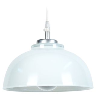 Suspension Tosel ,verre,blanc ,h84x D24,5xp24,5cm