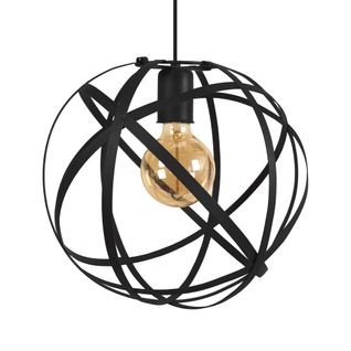*suspension Tosel ,métal,noir-,h90xd30xp30cm