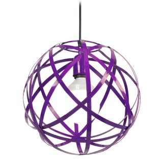 *suspension Tosel ,métal,violet ,h90xd30xp30cm