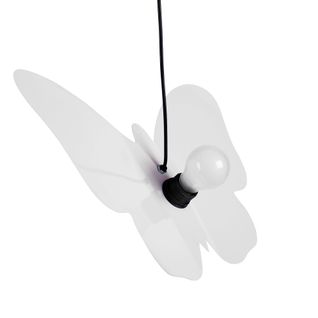 Suspension Borboleta Ronde Métal  Blanc D29xp29xh90  Cm