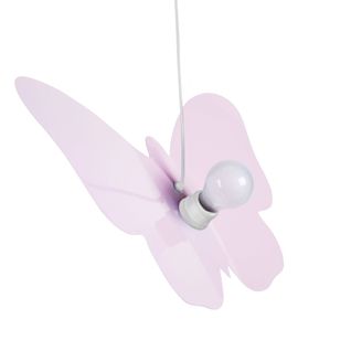 Suspension Borboleta Ronde Métal  Rose Pastel D29xp29xh90  Cm