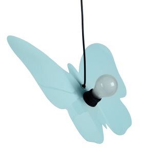 Suspension Borboleta Ronde Métal  Bleu Pastel D29xp29xh90  Cm