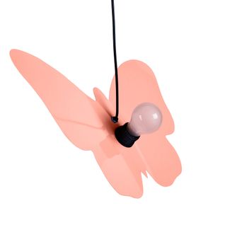 Suspension Borboleta Ronde Métal  Saumon D29xp29xh90  Cm