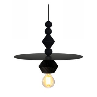 Suspension Tosel ,bois,noir ,h60xd10xp10cm