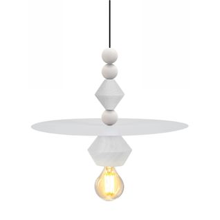 Suspension Tosel ,bois,blanc  ,h60xd10xp10cm