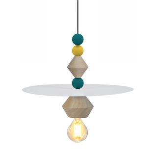 Suspension Tosel ,bois,noir ,h60xd10xp10cm