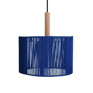 Suspension Tosel ,métal,fibre ,bleu,h95xd40xp40cm