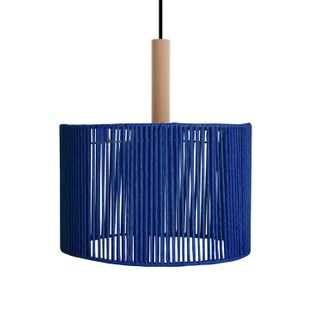 *suspension Tosel ,métal,fibre ,bleu,h96xd45xp45cm