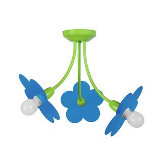 Lustre Pivoine Ronde Métal  Vert  Et Bleu D50xp50xh40  Cm