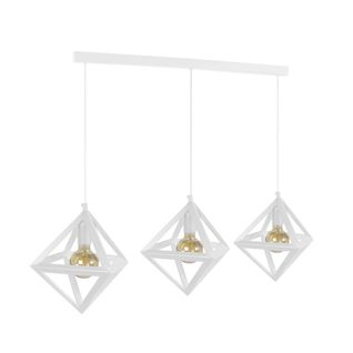 Lustre Tosel ,métal,blanc ,h80xd 24x P 40cm