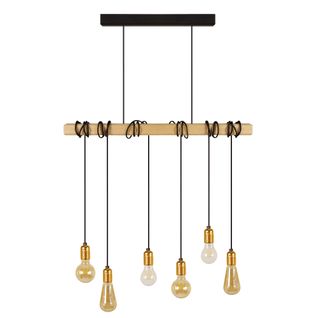 Lustre Tosel ,bois,naturel,h160xd 50xp80cm
