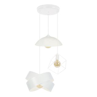 Lustre Tosel ,métal,blanc , H 90xd40xp40cm