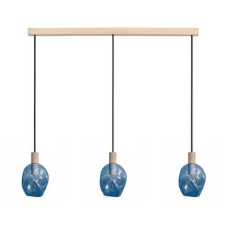 Lustre Tosel ,bois,bleu, P 100xd20xdh Cm