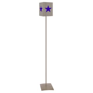 Lampadaire Etoile Vertical Métal  Taupe  Et Bleu D18xp18xh162  Cm
