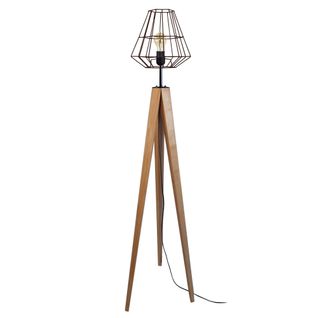 Lampadaire Triberg Trépied Bois  Foncé Et Marron D40xp40xh170  Cm