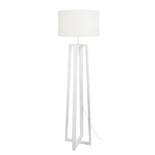 Lampadaire Manon B Vertical Bois  Blanc  Et Ècru D40xp40xh155  Cm