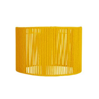 Abat-jour Tosel ,métal,fibre ,jaune ,h20xd30xp30cm