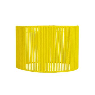 *abat-jour Tosel ,métal,fibre ,jaune,h18xd20xp25cm