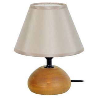 *lampe De Chevet Tosel ,bois,foncé, Beige,h22xd16xp16cm