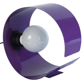 Lampe De Chevet Lune Ronde Métal  Violet  D15xp15xh25  Cm