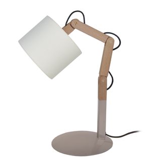 Lampe De Bureau Tosel ,bois,gris ,h45xd16xp16 Cm