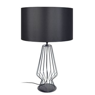 Lampe De Salon Enya Ronde Métal  Antracita  Et Noir D45xp45xh64  Cm