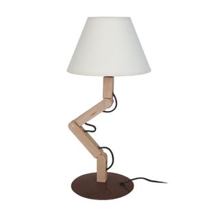 Lampe De Chevet Tosel ,bois,naturel,h45xd45xp16cm