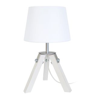 *lampe De Chevet Tosel ,bois,blanc Ivoire,h30xd19xp19cm