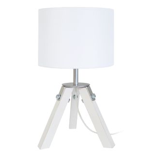 *lampe De Chevet Tosel ,bois,blan,gris,h30xd19xp19cm
