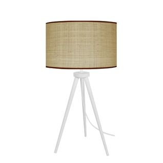 *lampe à Poser Tosel ,bois,blanc, Beige,h54xd30xp30cm